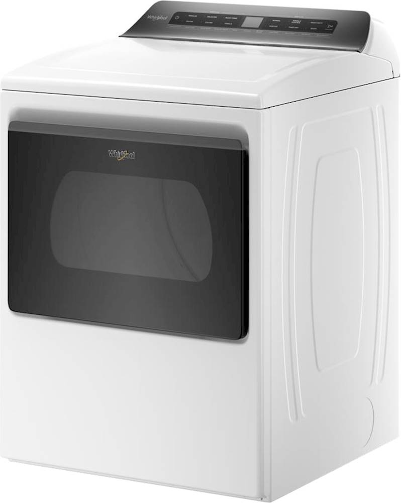 Left View: Whirlpool - 7.4 Cu. Ft. Smart Gas Dryer with Intuitive Controls - White