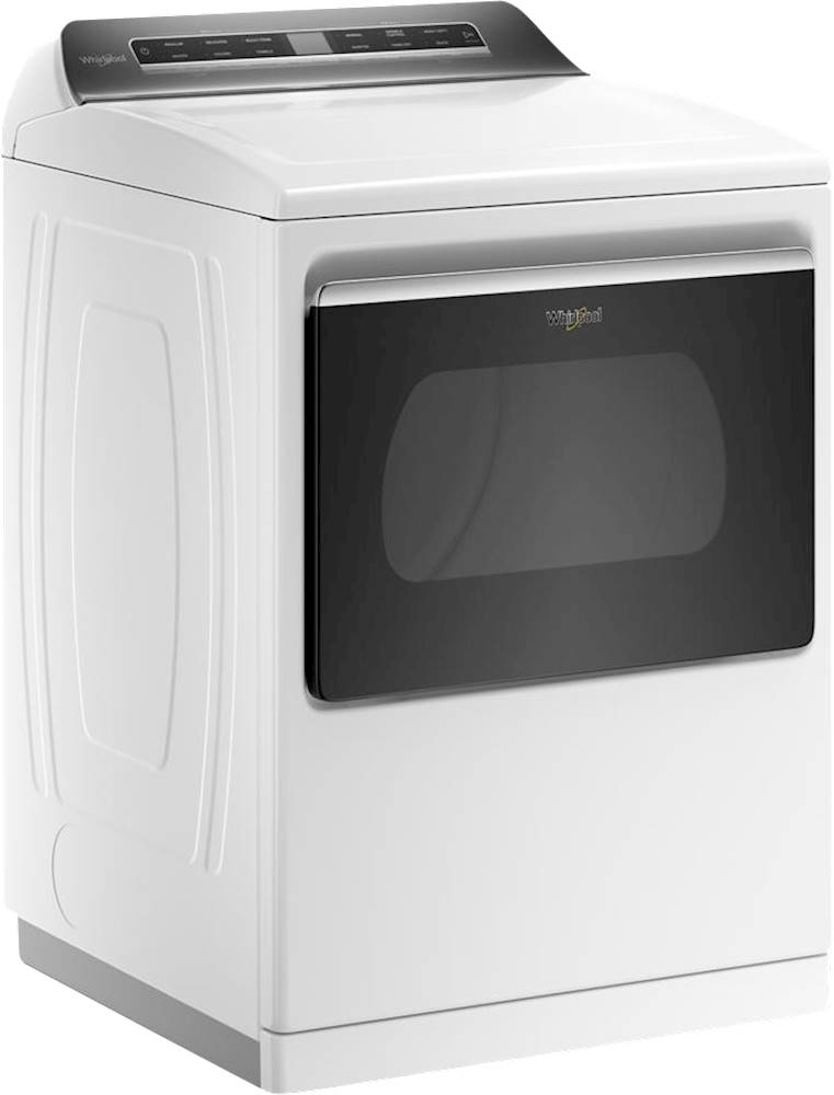 Angle View: Whirlpool - 7.4 Cu. Ft. Smart Electric Dryer with Steam and Intuitive Controls - White