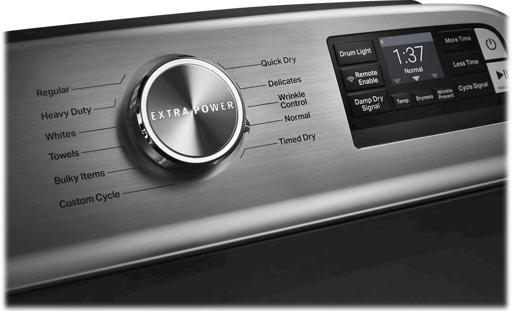 Alt View 6. Maytag - 7.4 Cu. Ft. Smart Gas Dryer with Extra Power Button - Metallic Slate.