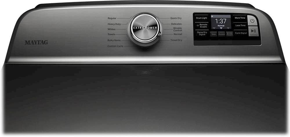 Alt View 1. Maytag - 7.4 Cu. Ft. Smart Gas Dryer with Extra Power Button - Metallic Slate.