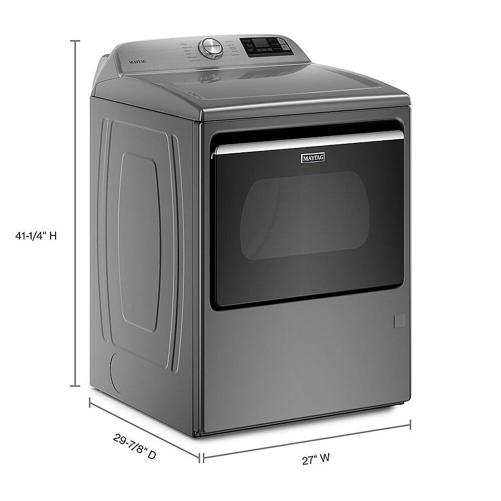 Alt View 2. Maytag - 7.4 Cu. Ft. Smart Gas Dryer with Extra Power Button - Metallic Slate.
