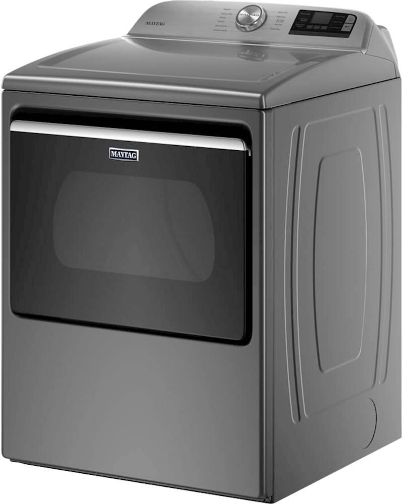 Left. Maytag - 7.4 Cu. Ft. Smart Gas Dryer with Extra Power Button - Metallic Slate.