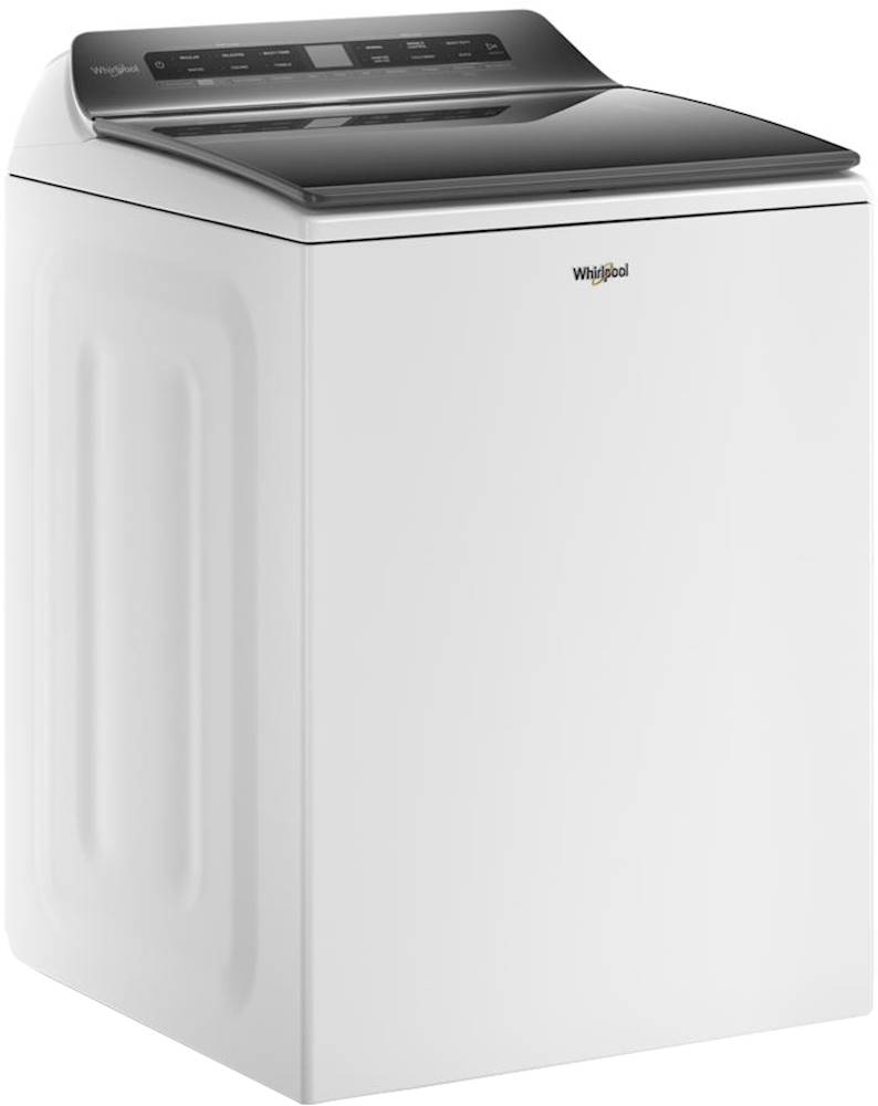 Angle View: Whirlpool - 4.8 Cu. Ft. High Efficiency Smart Top Load Washer with Load & Go Dispenser - White