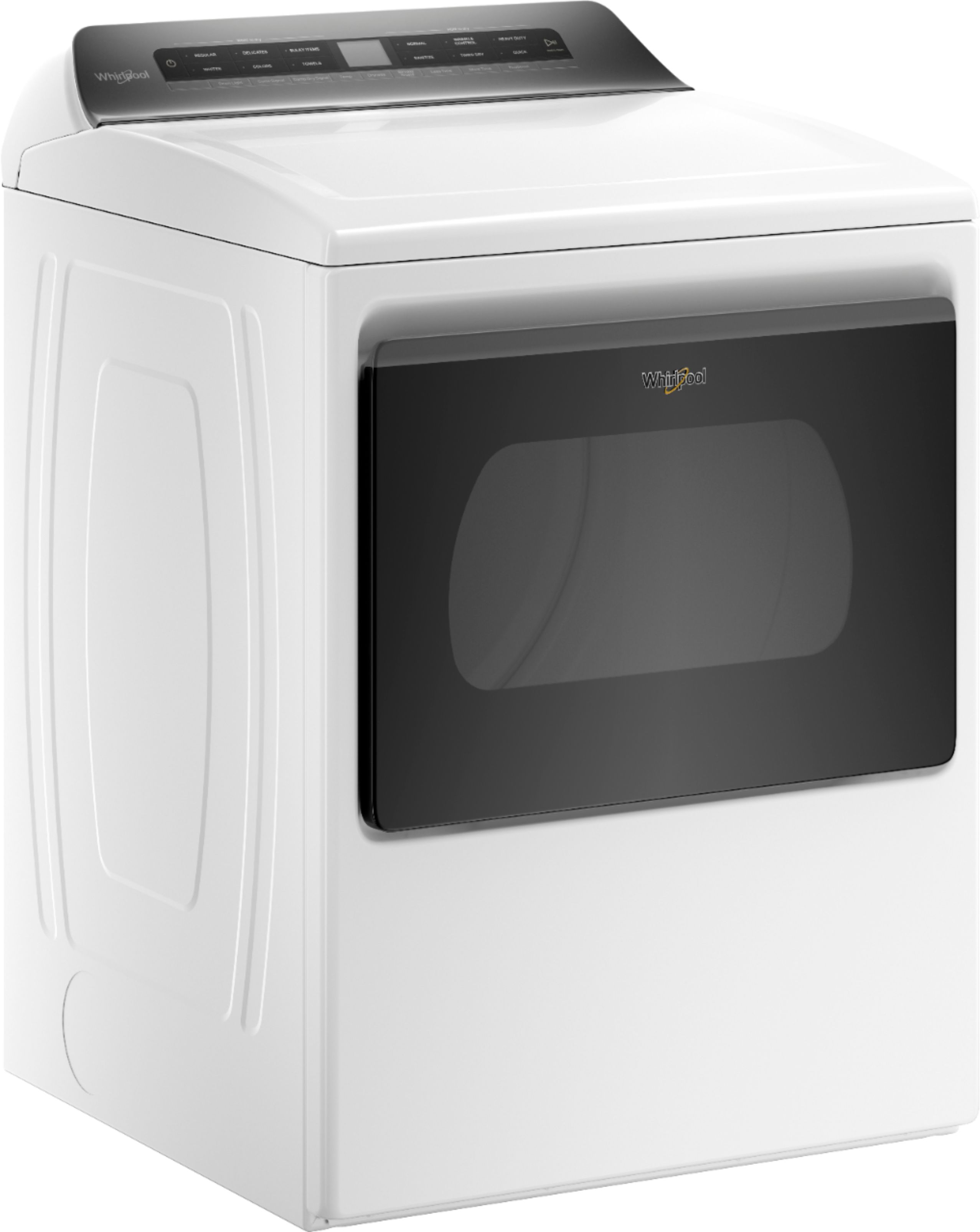 Angle View: Whirlpool - 7.4 Cu. Ft. Electric Dryer with AccuDry Sensor Drying Technology - White