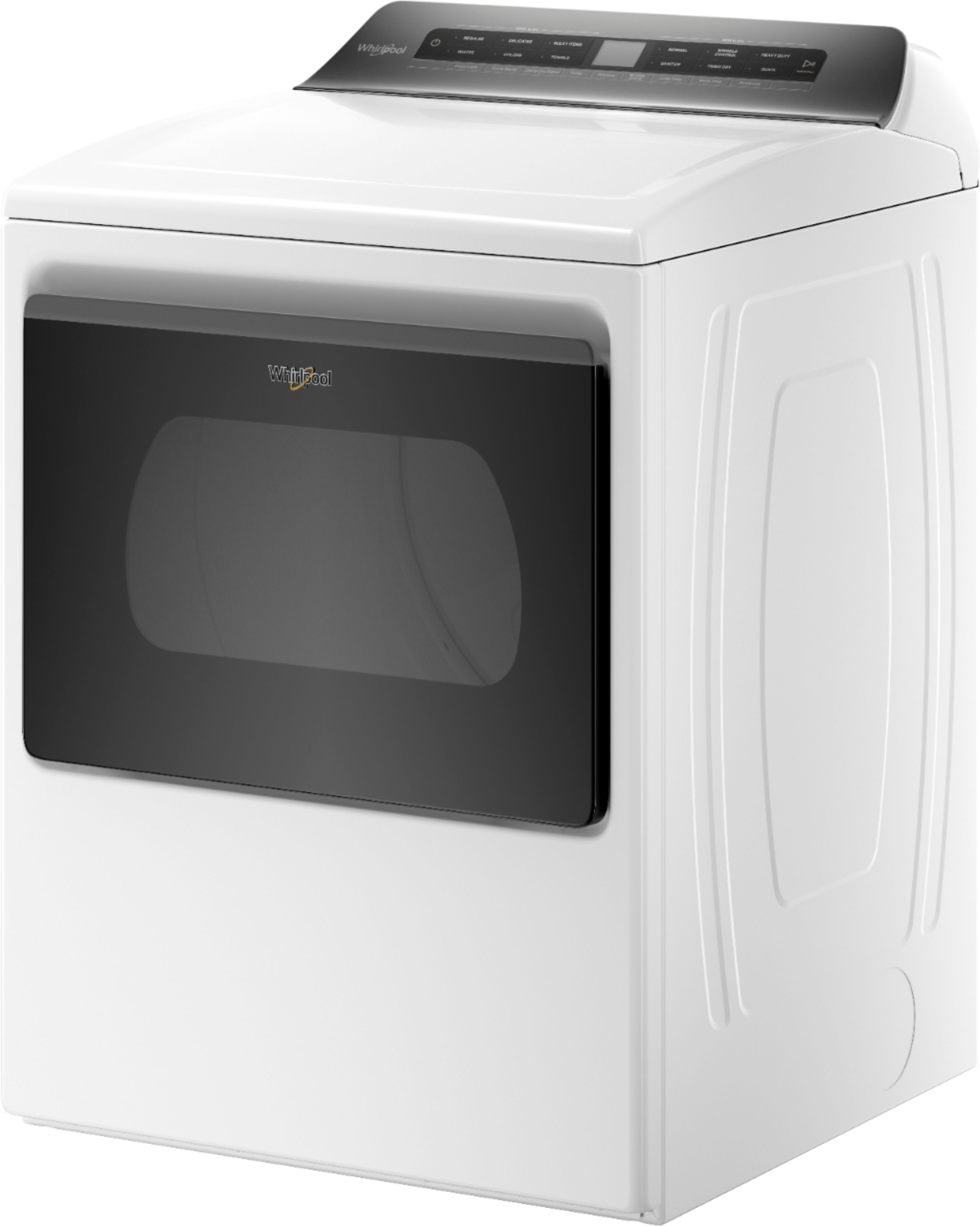 Left View: Whirlpool - 7.4 Cu. Ft. Stackable Gas Dryer with Wrinkle Shield - Chrome shadow