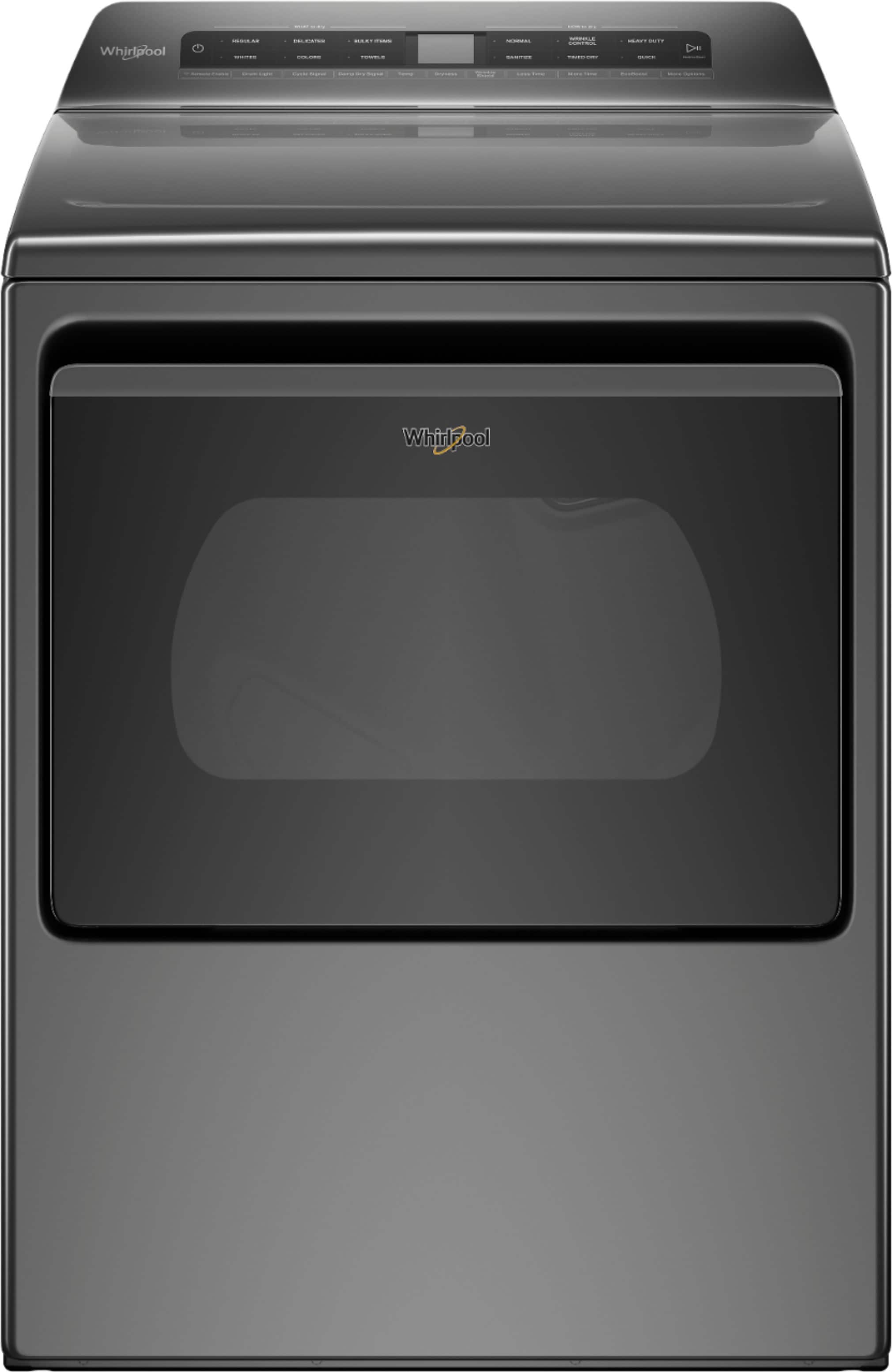 Front. Whirlpool - 7.4 Cu. Ft. Smart Electric Dryer with AccuDry Sensor Drying Technology - Chrome Shadow.
