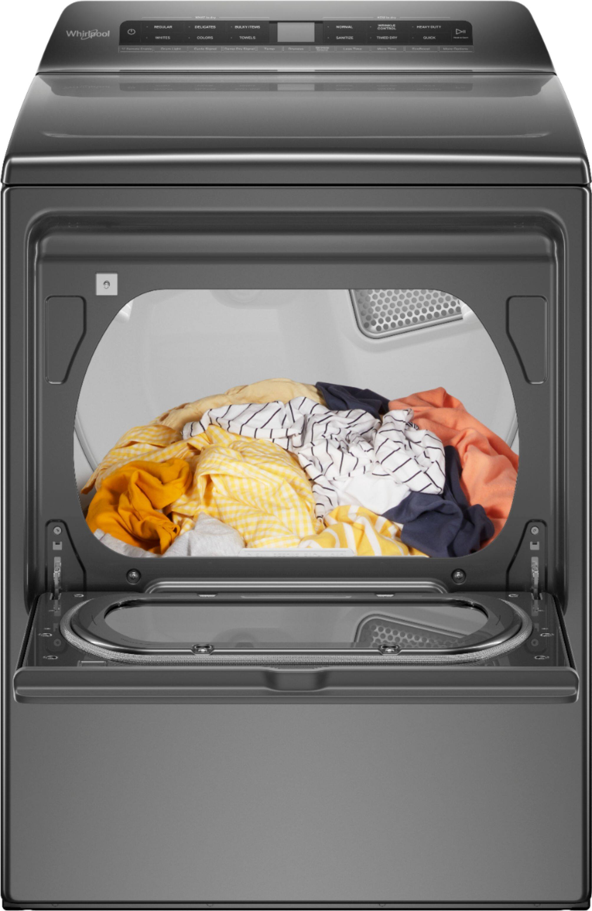 Alt View 12. Whirlpool - 7.4 Cu. Ft. Smart Electric Dryer with AccuDry Sensor Drying Technology - Chrome Shadow.