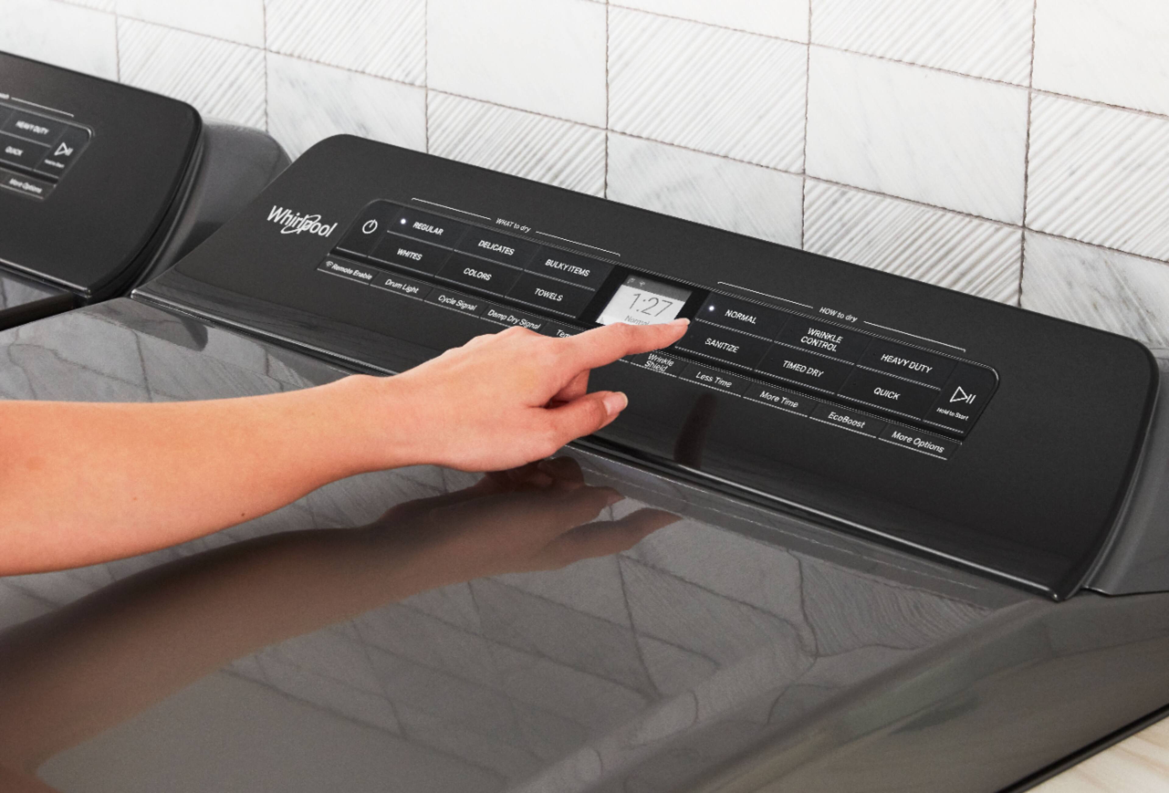 Alt View 14. Whirlpool - 7.4 Cu. Ft. Smart Electric Dryer with AccuDry Sensor Drying Technology - Chrome Shadow.