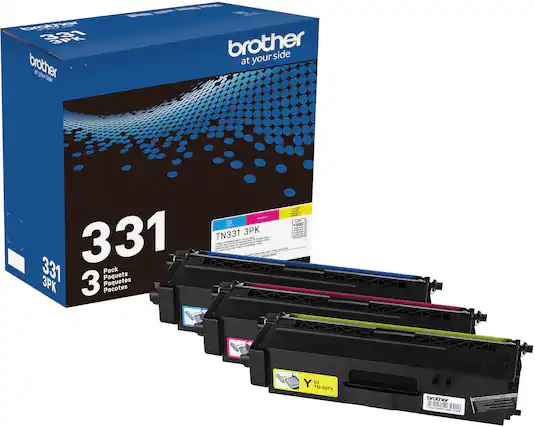 Front. Brother - TN-331 3PK 3-Pack Standard-Yield Toner Cartridges - Cyan/Magenta/Yellow.