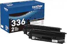 Front. Brother - TN336 2PK 2-Pack Standard-Yield Toner Cartridges - Black.