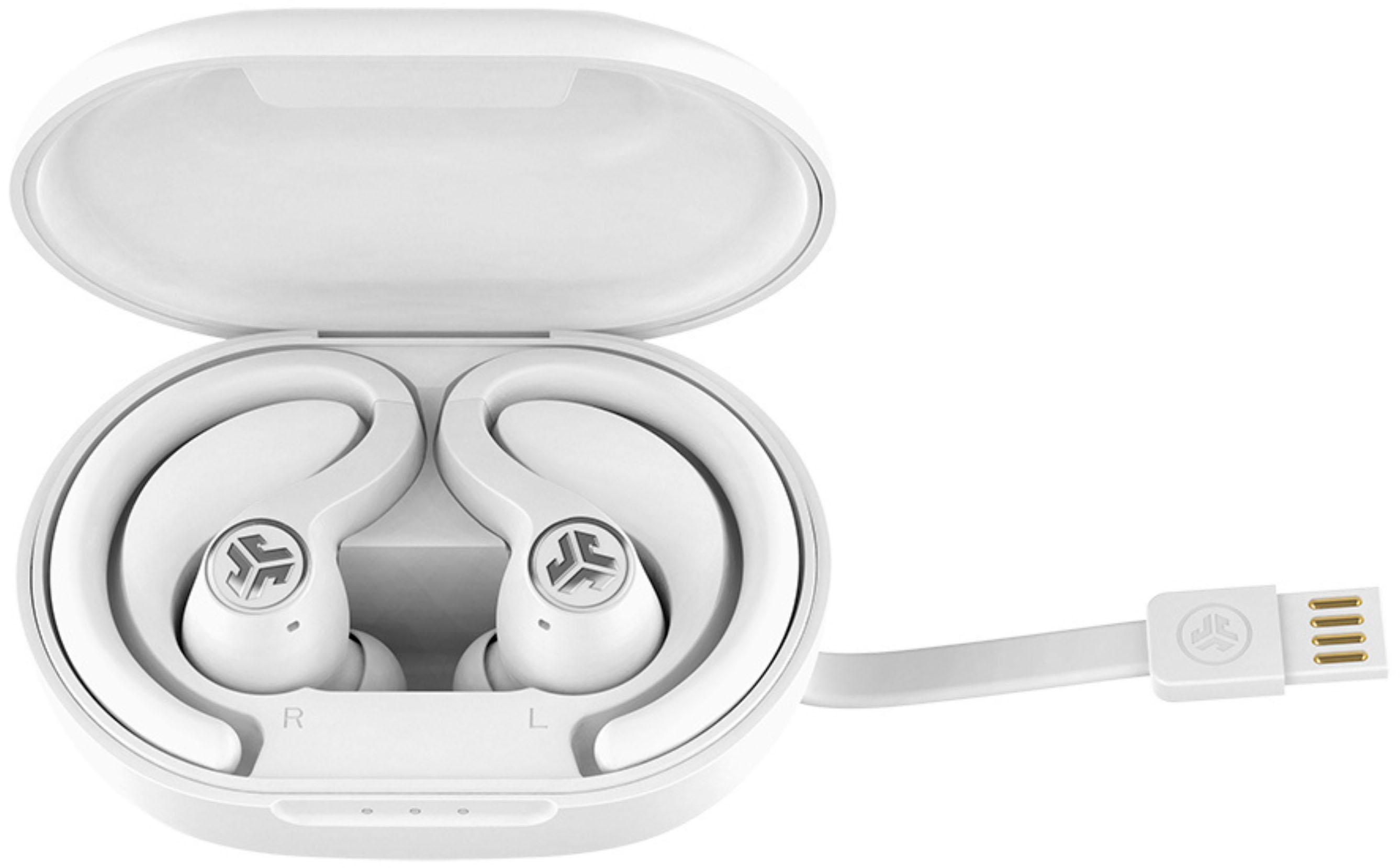 Left View: JLab - JBuds Air Sport True Wireless In-Ear Headphones - White