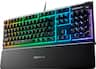 SteelSeries - Apex 3 Full Size Wired Membrane Whisper Quiet Switch Gaming Keyboard with 10 zone RGB Backlighting - Black