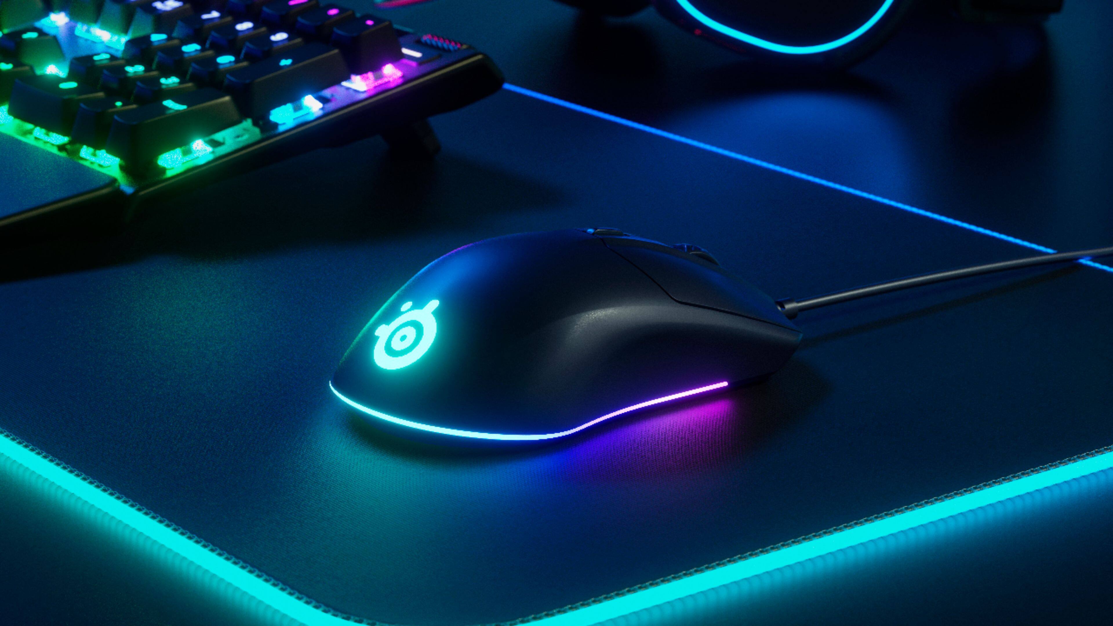 Alt View 19. SteelSeries - Rival 3 Lightweight Wired Optical Gaming Mouse with Brilliant Prism RGB Lighting - Black.