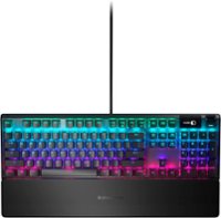 SteelSeries - Apex 5 Full Size Wired Mechanical Hybrid Blue Tactile & Clicky Switch Gaming Keyboard with RGB Backlighting - Black - Front_Zoom