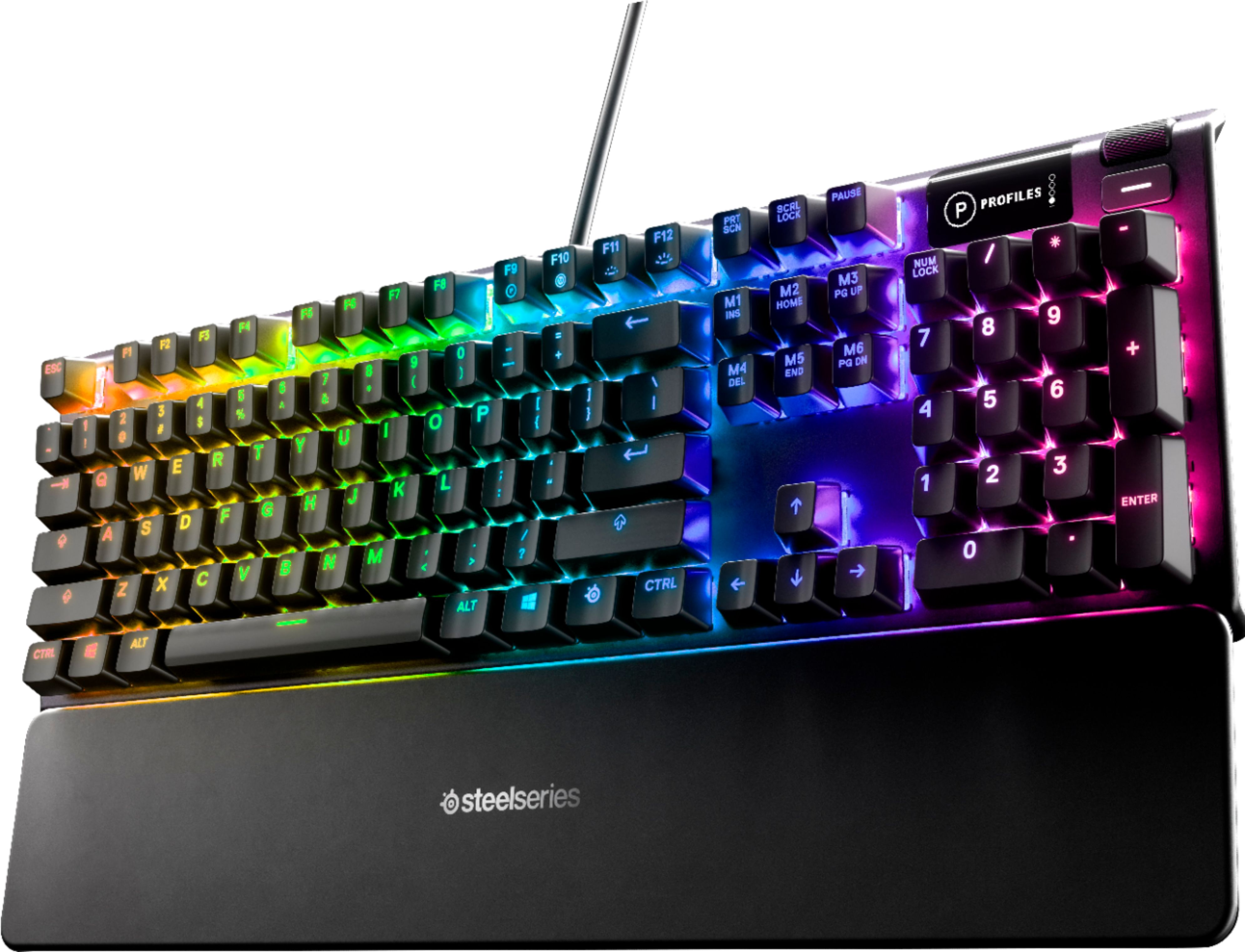 Steelseries Apex 5 Wired Gaming Hybrid Mechanical Blue Switch Keyboard With Rgb Backlighting Black Best Buy