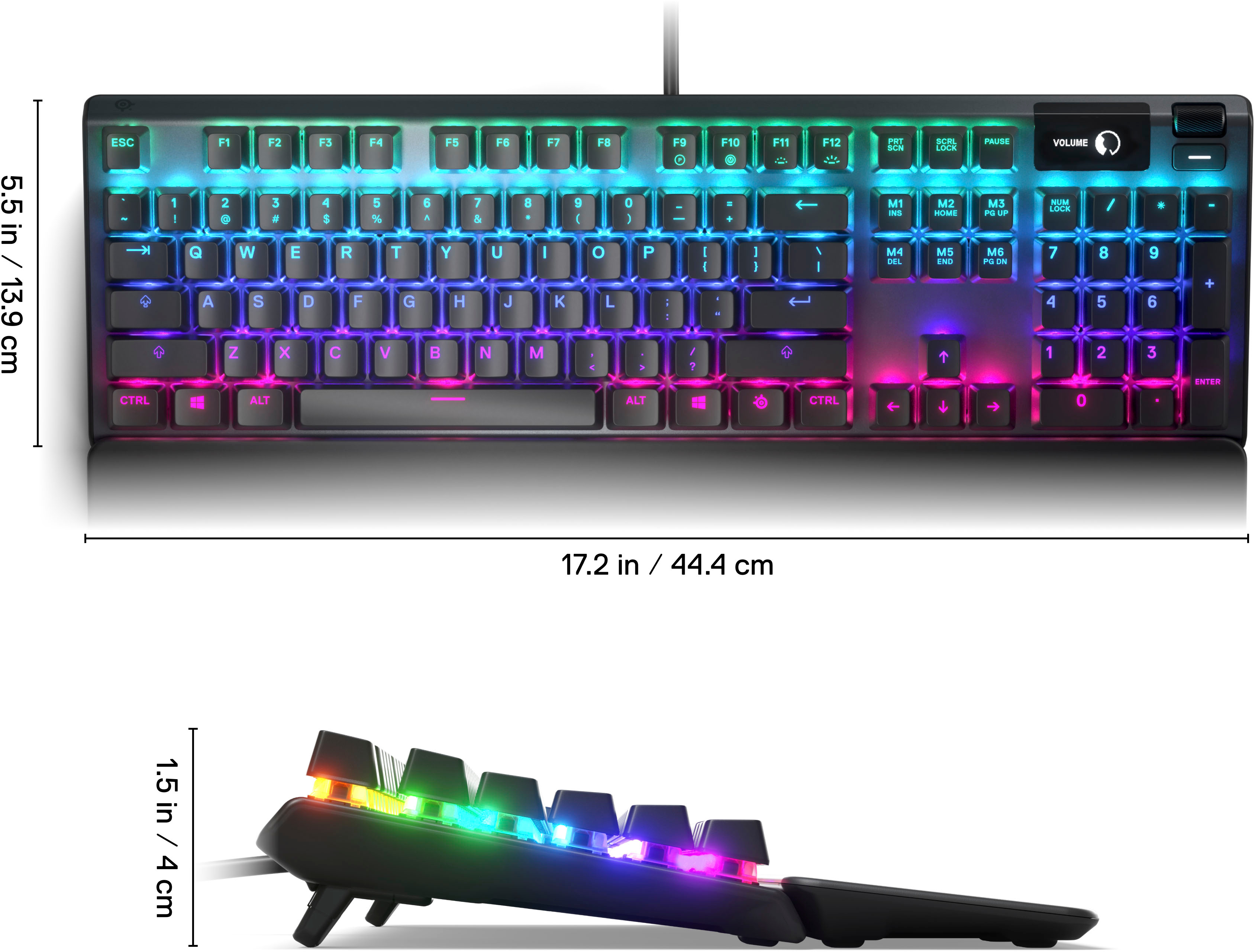 SteelSeries USB Apex 5 Hybrid Mechanical Gaming Keyboard – Per-Key RGB  Illumination – Aircraft Grade Aluminum Alloy Frame – OLED Smart Display  (Hybrid