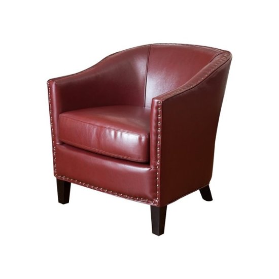 Noble House Pineview Bonded Leather, Red Leather Club Chair