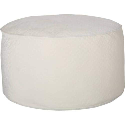 Noble House - Esbon Round Quilt Velvet Bean Bag - Ivory