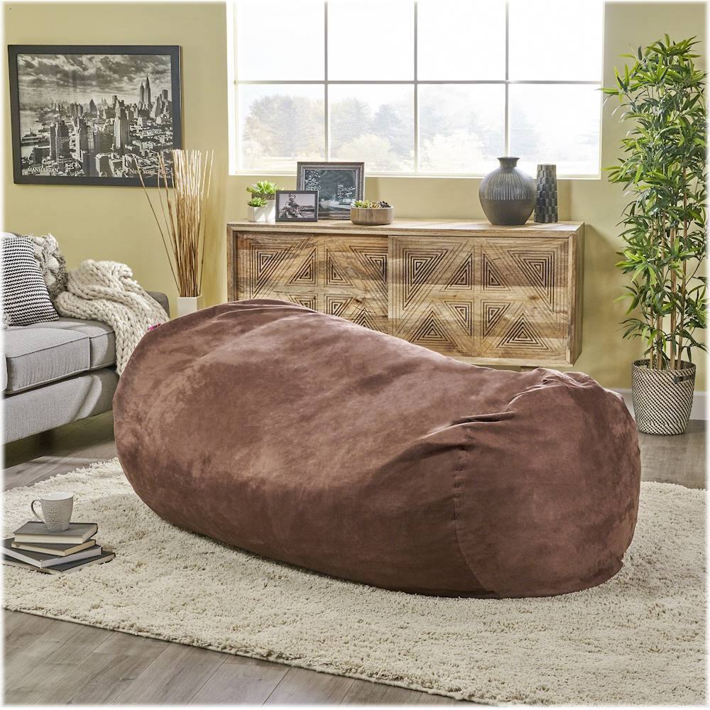 Best Buy: Noble House Grafton Suede Bean Bag Lounger French Roast 221455