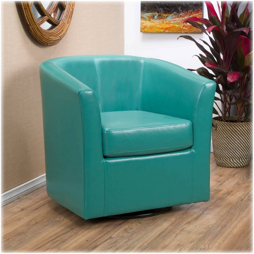 turquoise leather club chair