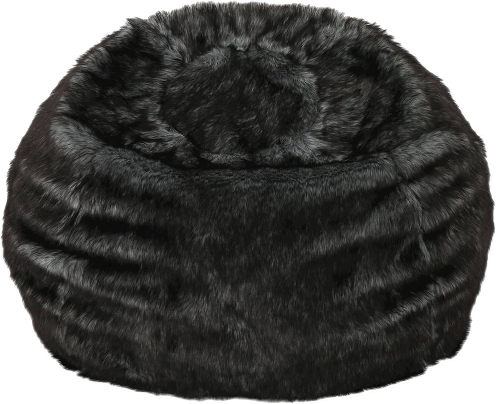 Best Buy: Noble House Caroga Faux Fur Bean Bag Chair Black + White ...