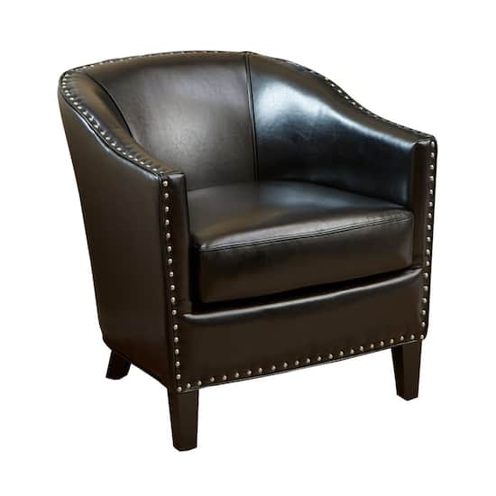 Noble House Pineview Bonded Leather Club Chair Black 260819 Best Buy
