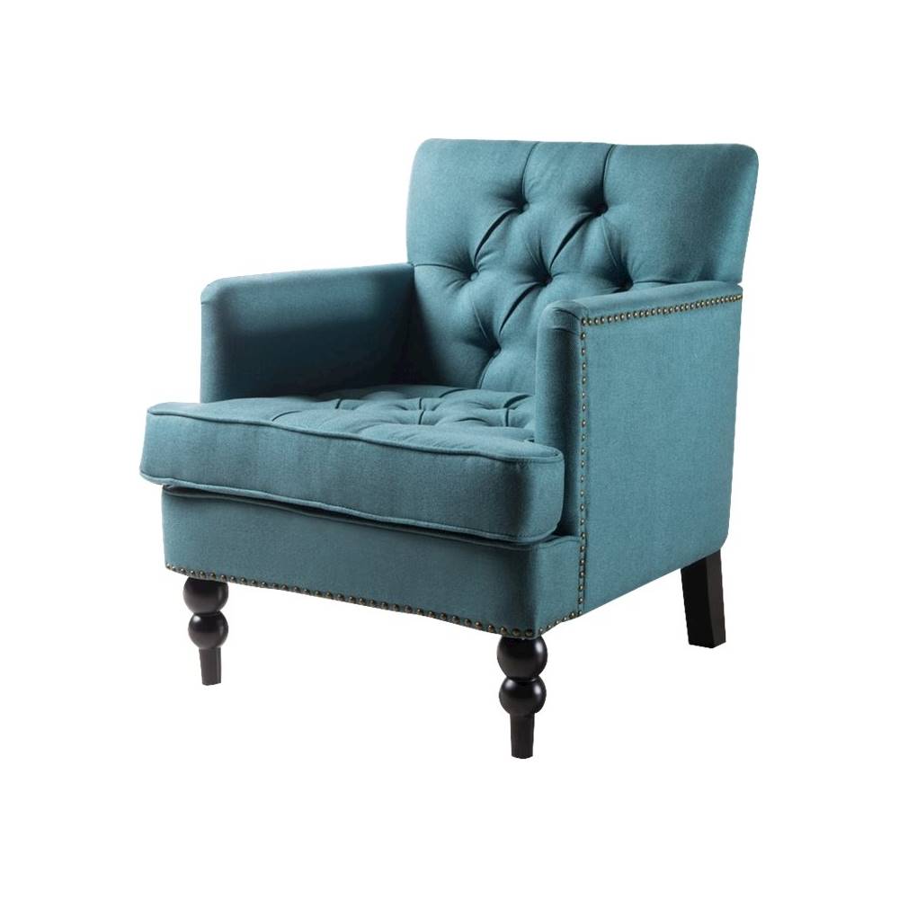 Left View: Noble House - Goessel Club Chair - Dark Teal