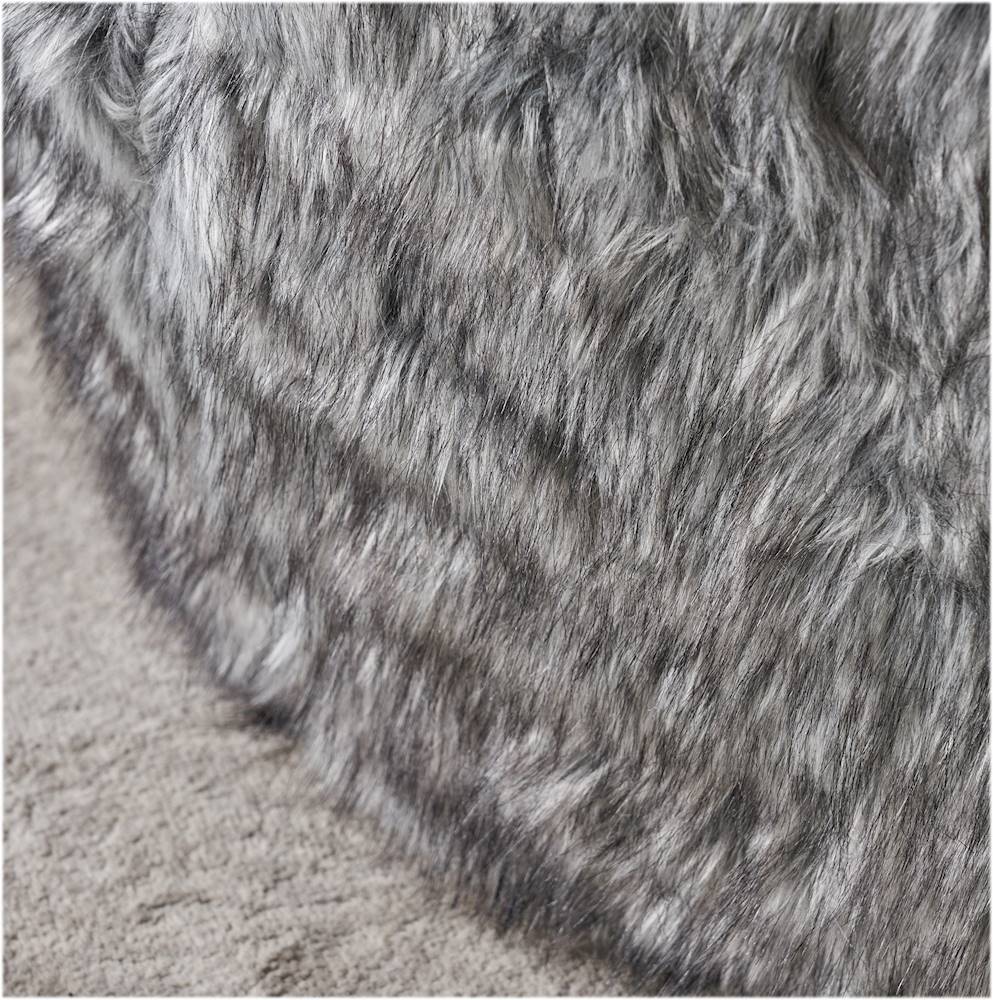 Customer Reviews: Noble House Caroga Faux Fur Bean Bag Chair Dark Gray ...