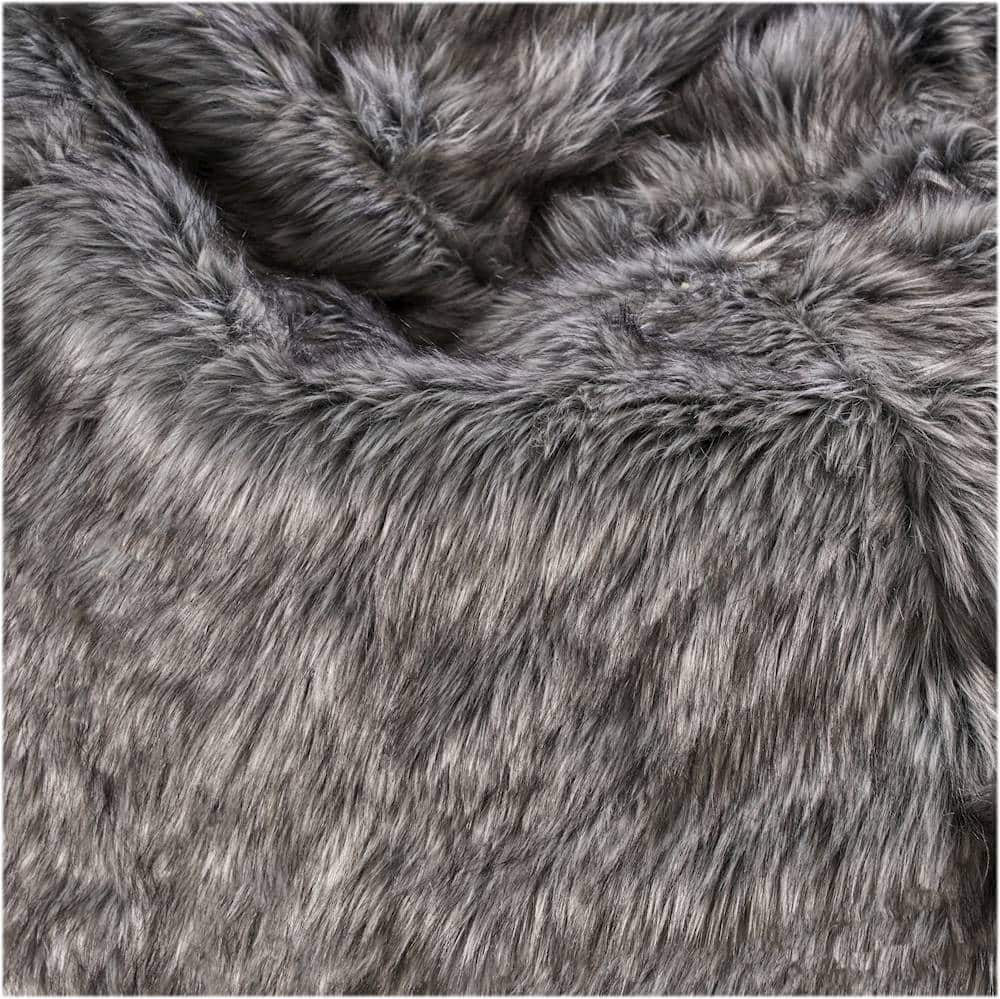 Best Buy: Noble House Caroga Faux Fur Bean Bag Chair Dark Gray + Light ...