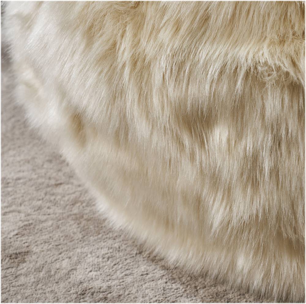 Best Buy: Noble House Caroga Faux Fur Bean Bag Chair Taupe 304241