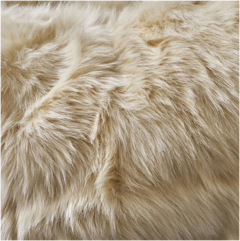 Noble House Blalock Brown and Beige Faux Fur Winter Bean Bag