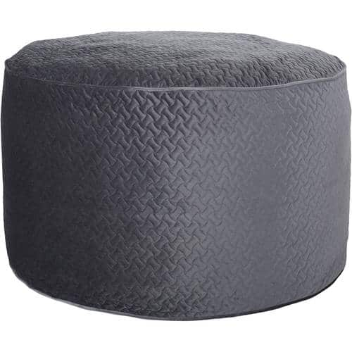 Noble House - Esbon Round Quilt Velvet Bean Bag - Charcoal