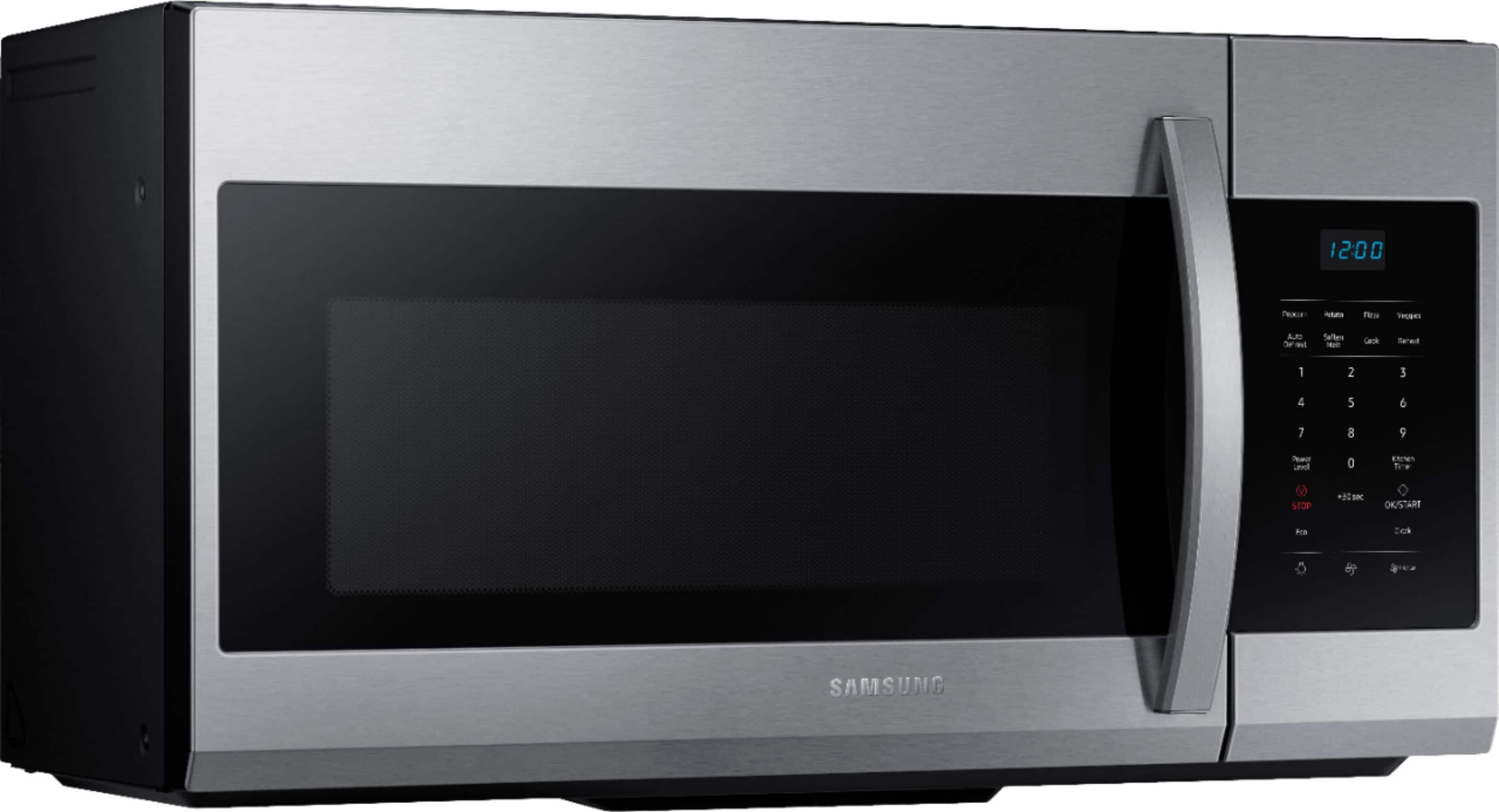 Angle. Samsung - 1.7 Cu. Ft. Over-the-Range Microwave - Stainless Steel.