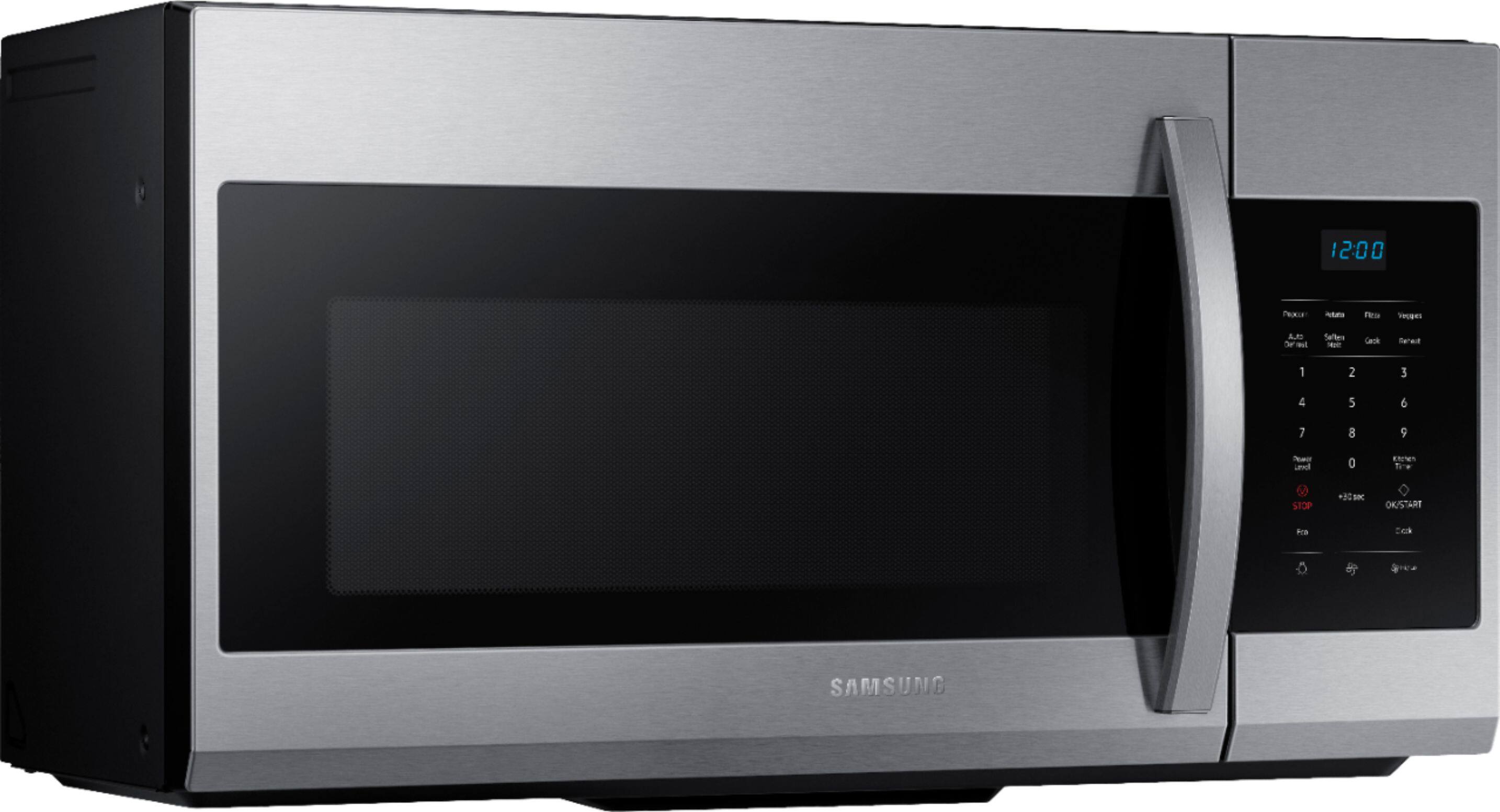 Angle. Samsung - 1.7 Cu. Ft. Over-the-Range Microwave - Stainless Steel.