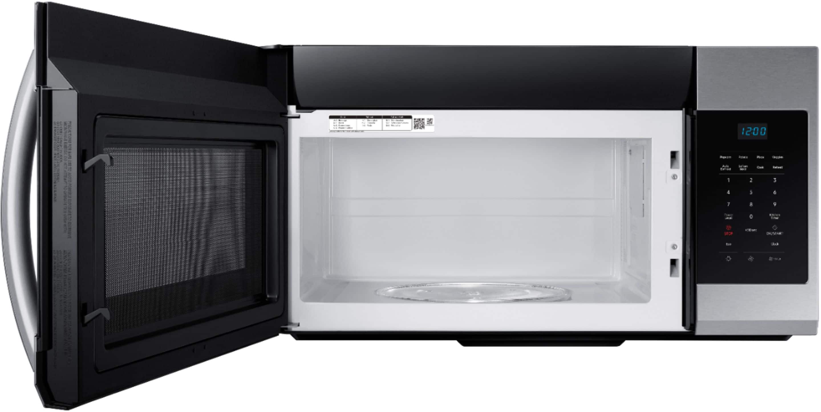 Alt View 11. Samsung - 1.7 Cu. Ft. Over-the-Range Microwave - Stainless Steel.