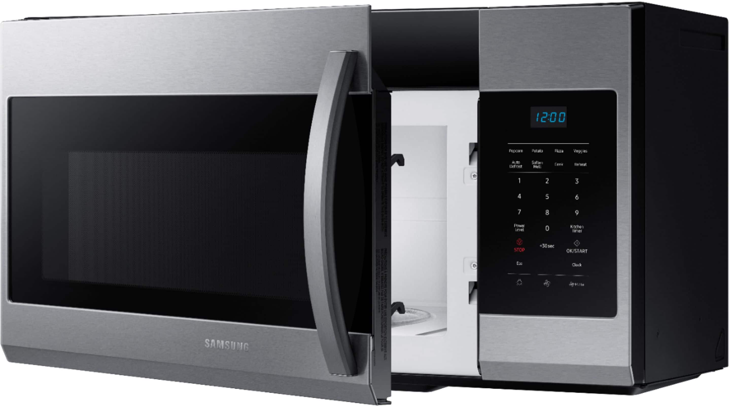 Alt View 13. Samsung - 1.7 Cu. Ft. Over-the-Range Microwave - Stainless Steel.