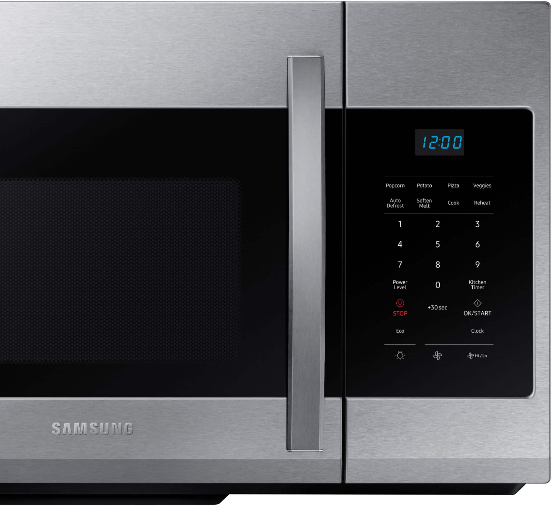 Alt View 1. Samsung - 1.7 Cu. Ft. Over-the-Range Microwave - Stainless Steel.