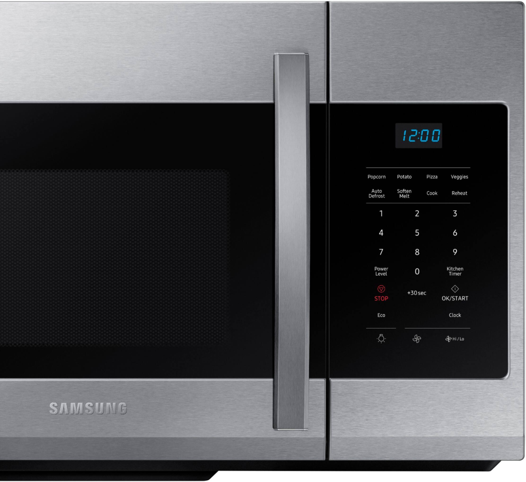 Alt View 1. Samsung - 1.7 Cu. Ft. Over-the-Range Microwave - Stainless Steel.