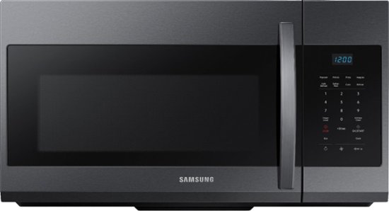 Front Zoom. Samsung - 1.7 Cu. Ft. Over-the-Range Microwave - Black stainless steel.
