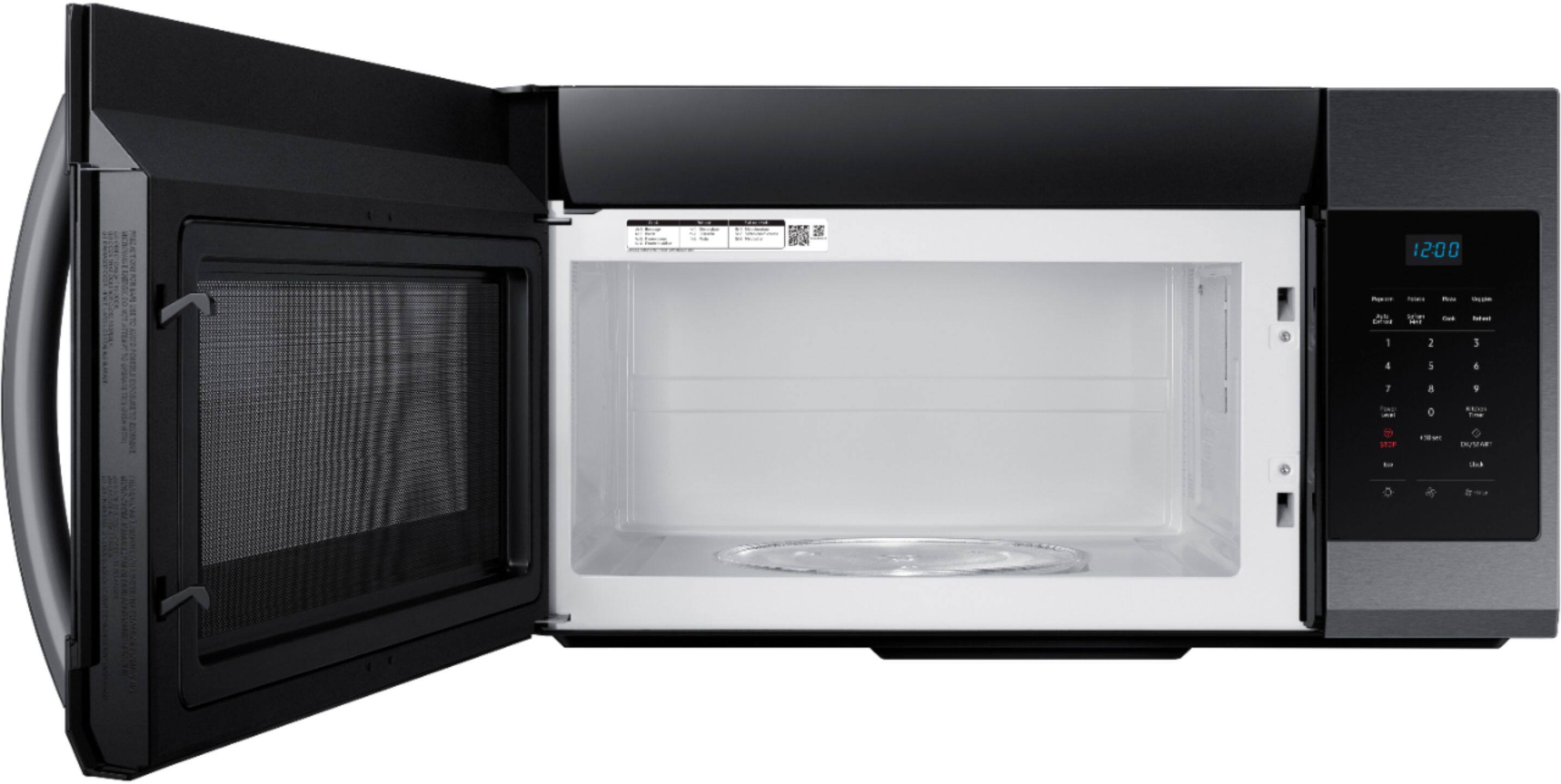 Alt View 11. Samsung - 1.7 Cu. Ft. Over-the-Range Microwave - Black Stainless Steel.