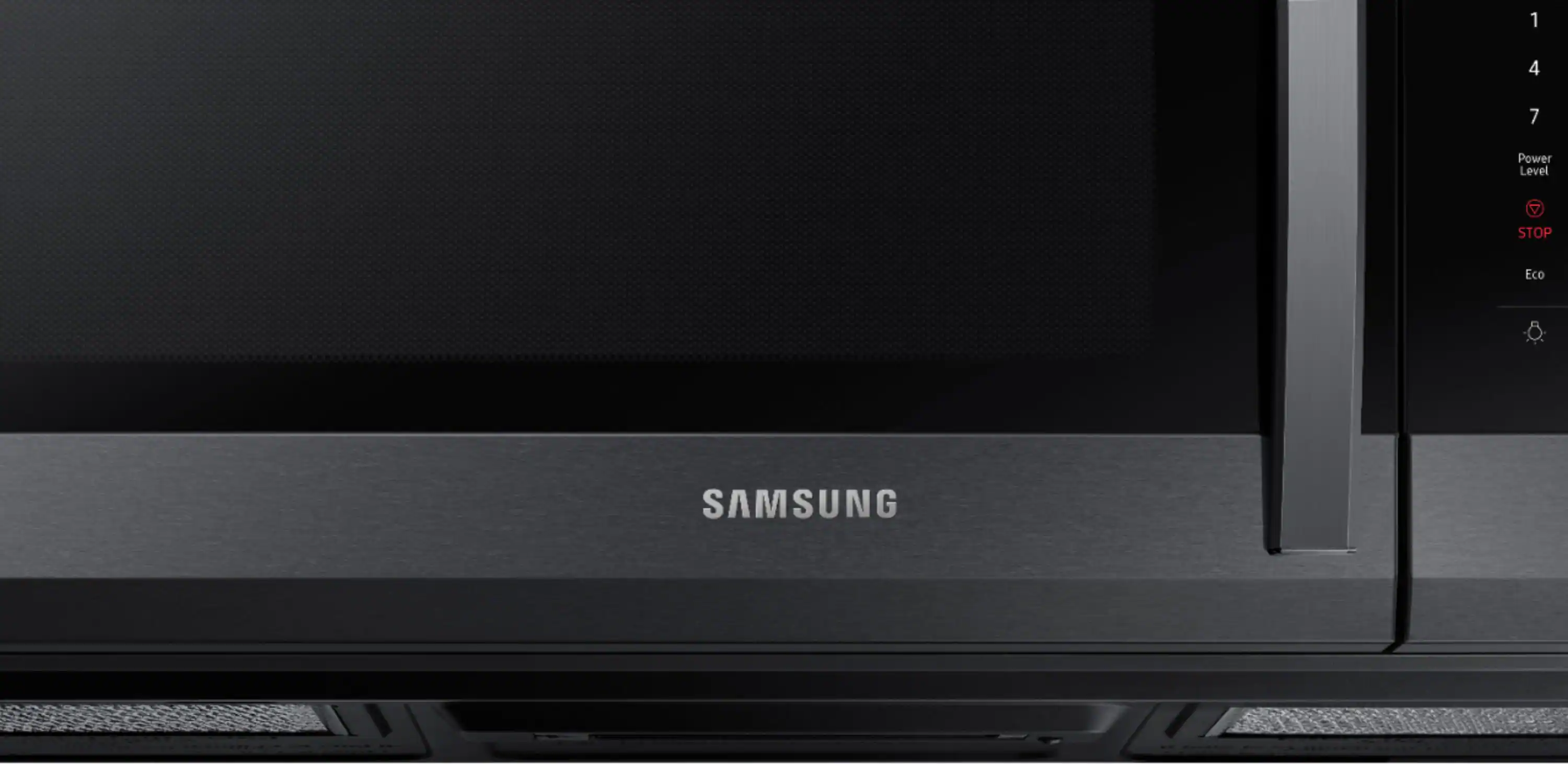 Alt View 12. Samsung - 1.7 Cu. Ft. Over-the-Range Microwave - Black Stainless Steel.