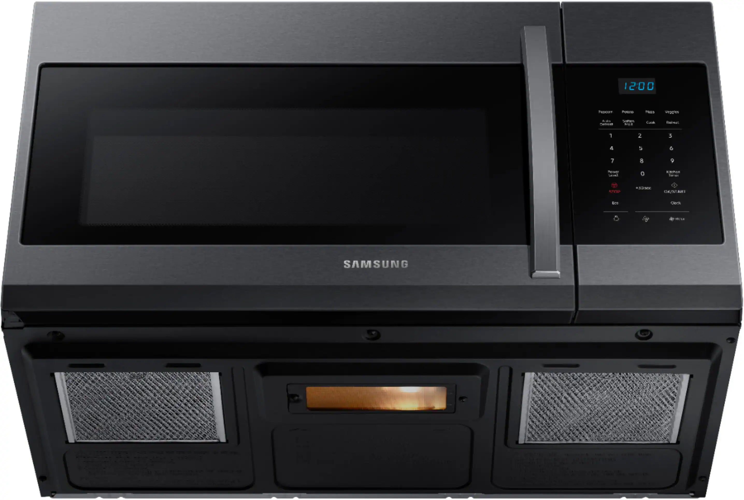 Alt View 13. Samsung - 1.7 Cu. Ft. Over-the-Range Microwave - Black Stainless Steel.