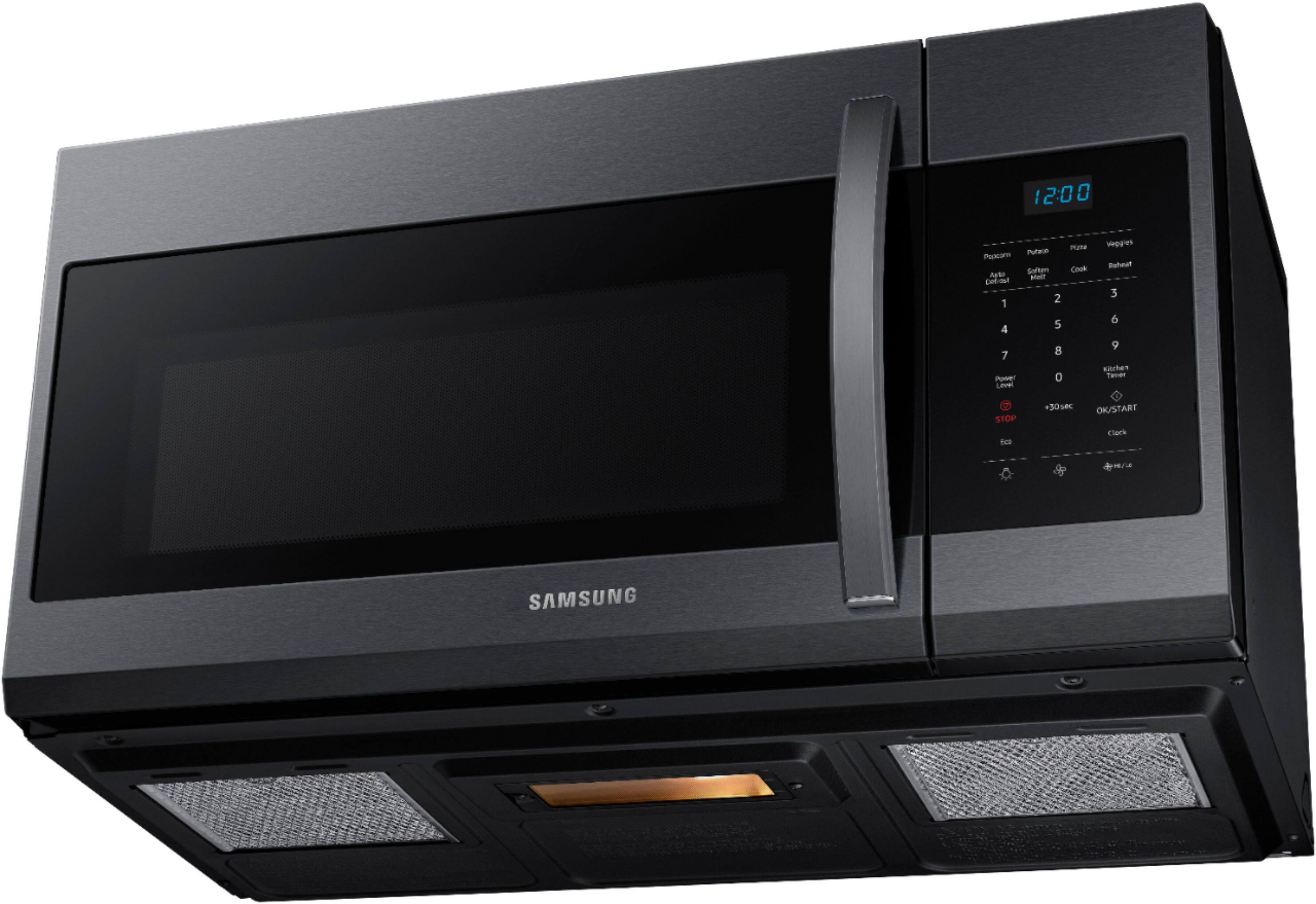 Alt View 14. Samsung - 1.7 Cu. Ft. Over-the-Range Microwave - Black Stainless Steel.