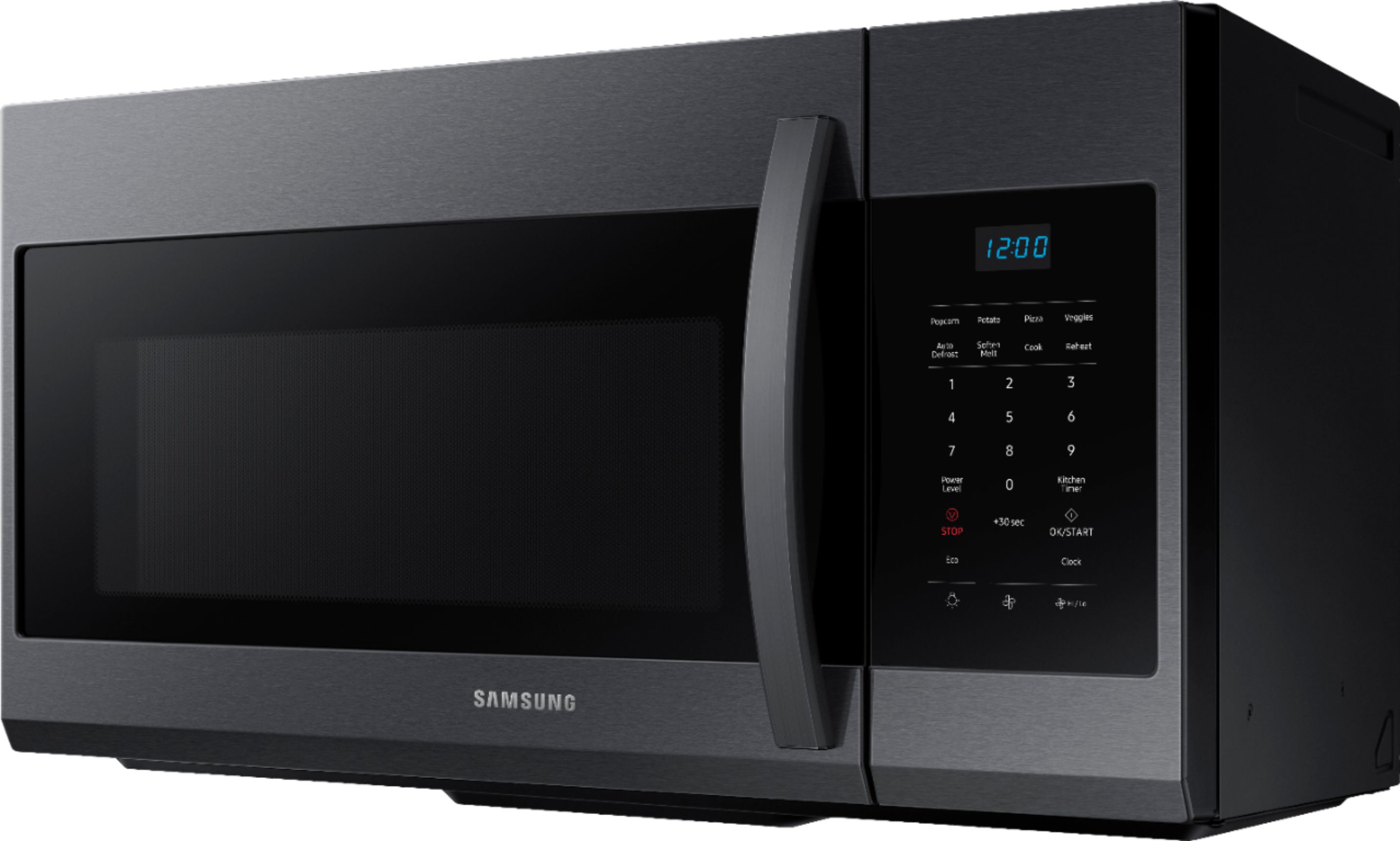 Samsung - 1.7 Cu. Ft. Over-the-Range Microwave - Black stainless steel