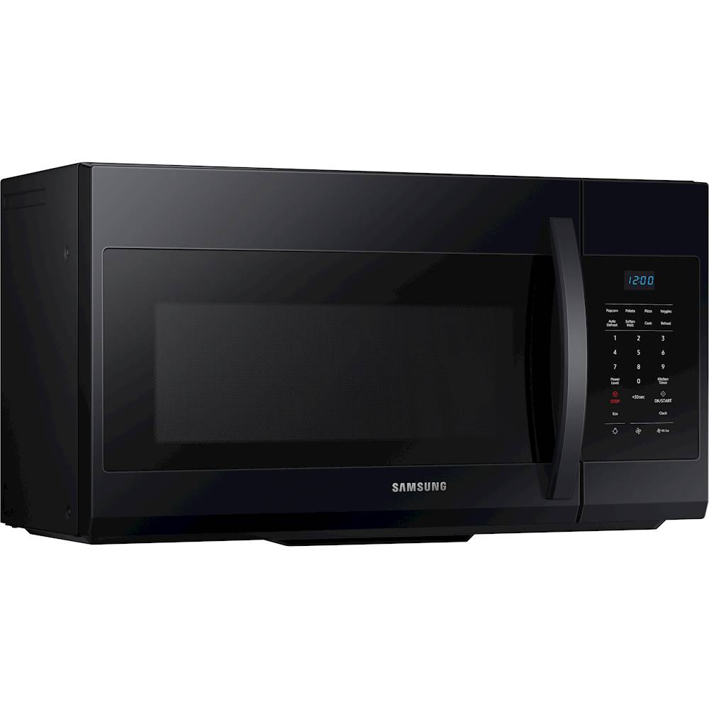 Angle View: Samsung - 1.7 Cu. Ft. Over-the-Range Microwave - Black