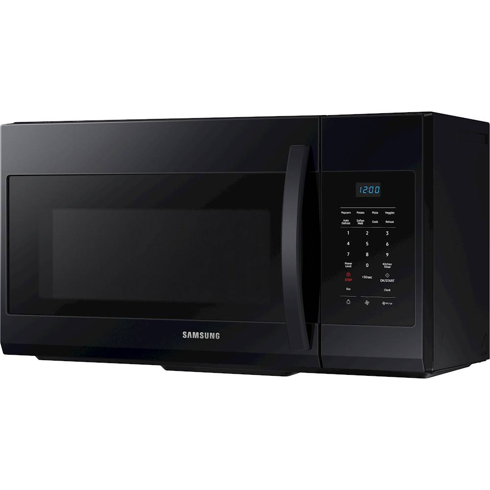 Left View: Samsung - 1.7 Cu. Ft. Over-the-Range Microwave - Black