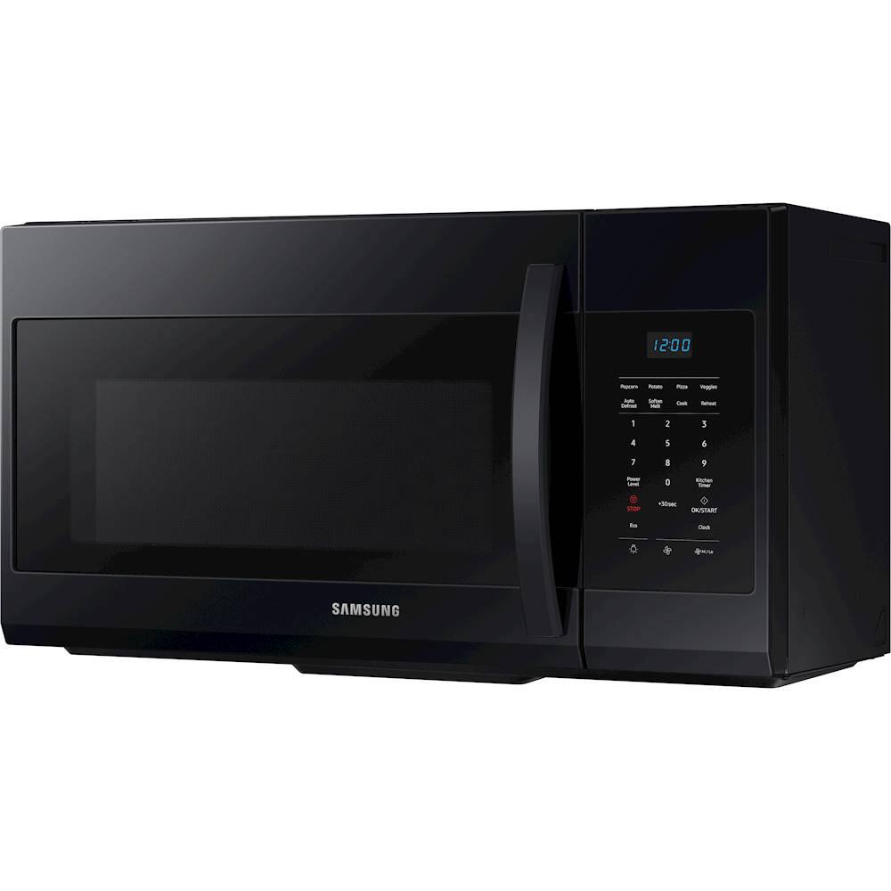 Left. Samsung - 1.7 Cu. Ft. Over-the-Range Microwave - Black.