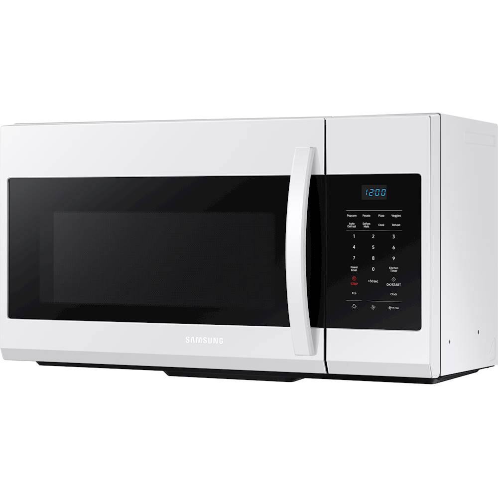 Left. Samsung - 1.7 Cu. Ft. Over-the-Range Microwave - White.