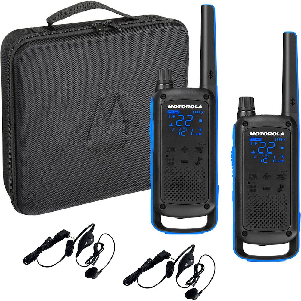 Angle View: Motorola - Talkabout 35-Mile, 22-Channel FRS 2-Way Radio Bundle - Black/Blue