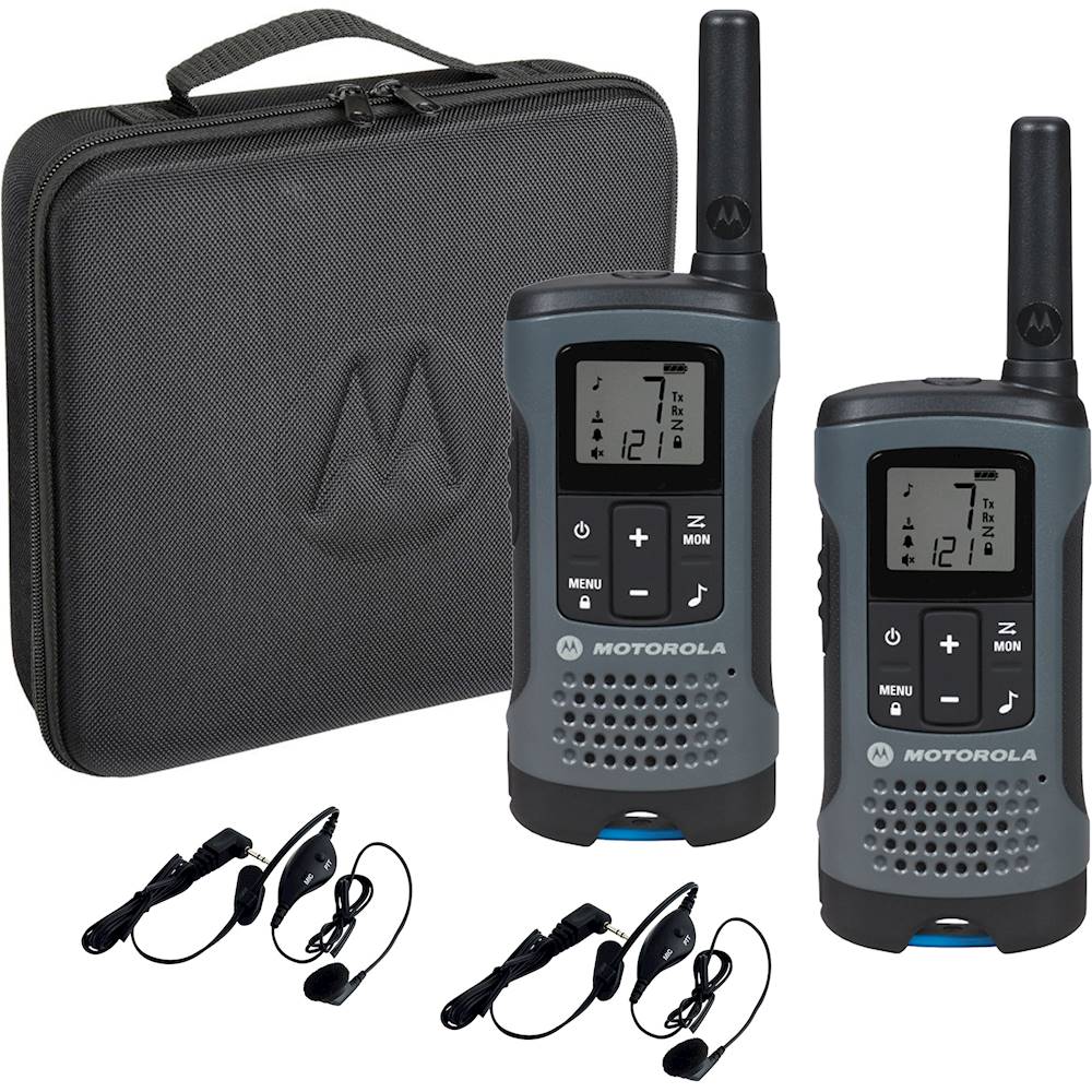 Angle View: Motorola - Talkabout 20-Mile, 22-Channel FRS/GMRS 2-Way Radio Bundle - Dark Gray